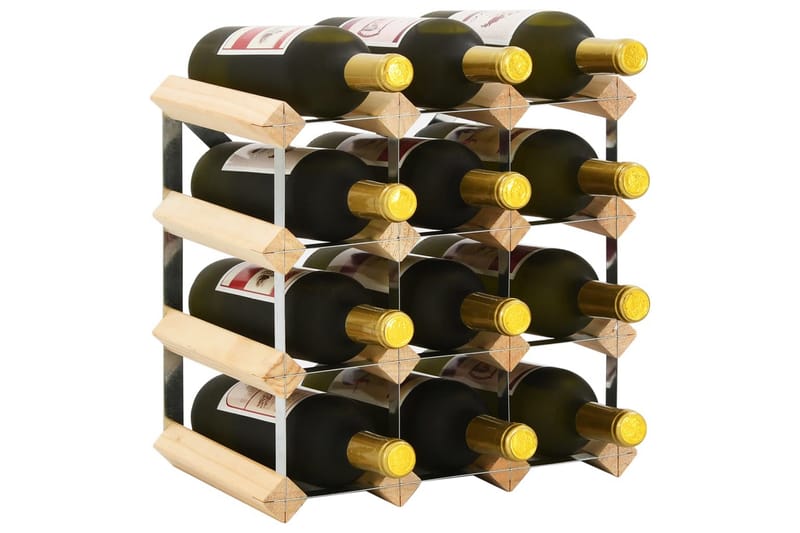 Vinreol Til 12 Flasker Massivt Fyrretræ - Beige - Vinstativ & vinhylde