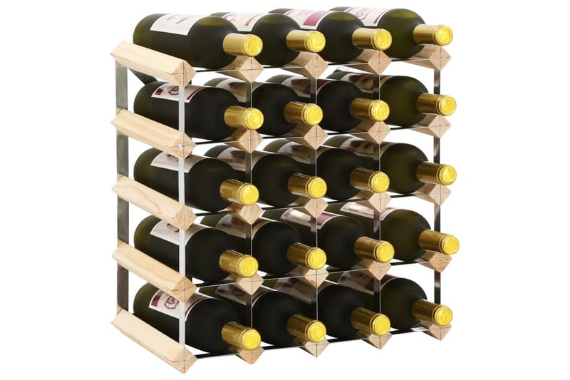Vinreol Til 20 Flasker Massivt Fyrretræ - Beige - Opbevaring - Hylder & Reoler - Opbevaringshylde - Vinstativ & vinhylde