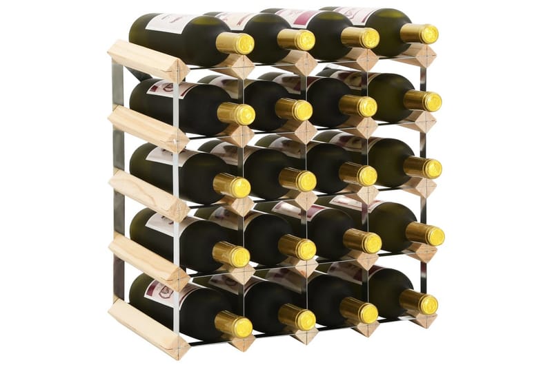 Vinreol Til 20 Flasker Massivt Fyrretræ - Beige - Vinstativ & vinhylde