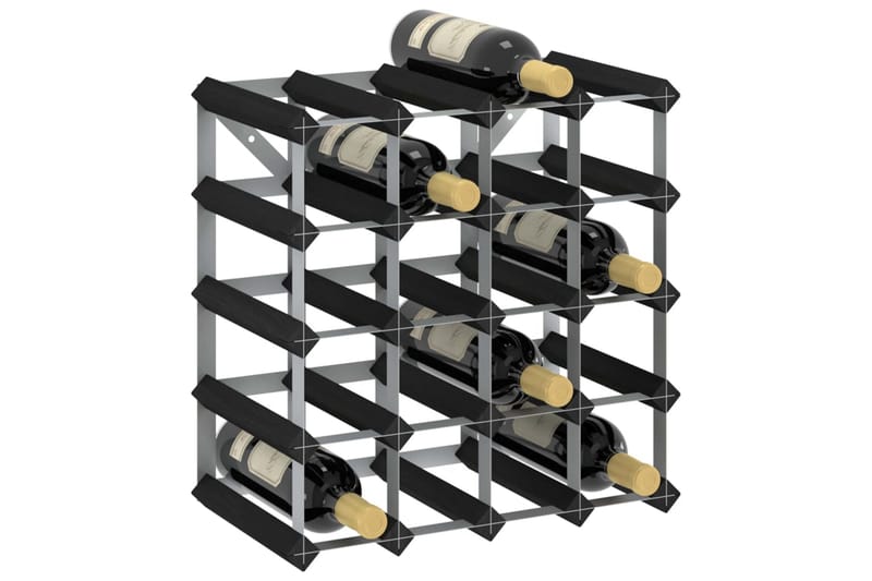 vinreol til 20 flasker massivt fyrretræ sort - Sort - Opbevaring - Hylder & Reoler - Opbevaringshylde - Vinstativ & vinhylde