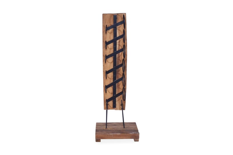 Vinreol Til 6 Flasker 35x35x100 cm Massivt Teaktræ - Opbevaring - Hylder & Reoler - Opbevaringshylde - Vinstativ & vinhylde