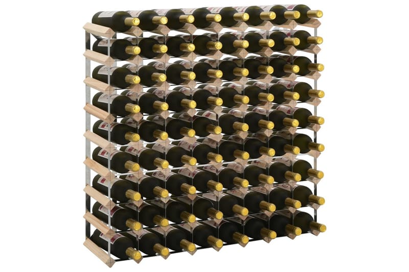 Vinreol Til 72 Flasker Massivt Fyrretræ - Beige - Vinstativ & vinhylde