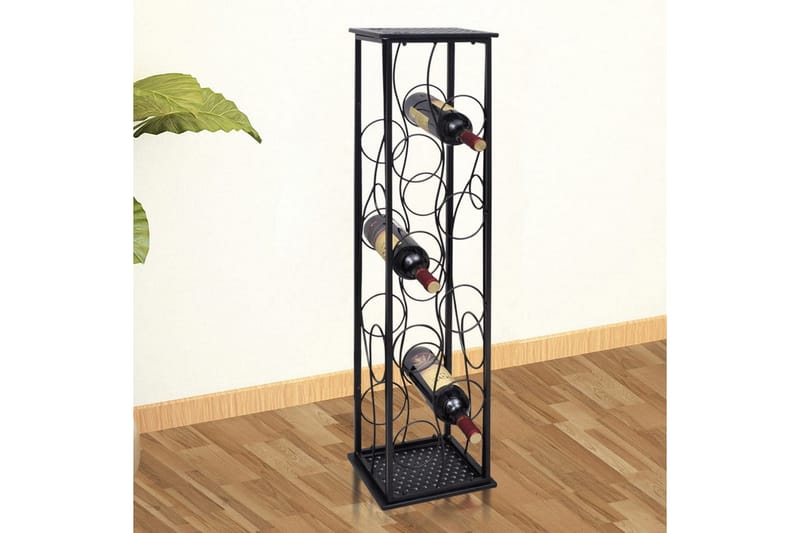 Vinreol Til 8 Flasker Metal - Sort - Opbevaring - Hylder & Reoler - Opbevaringshylde - Vinstativ & vinhylde