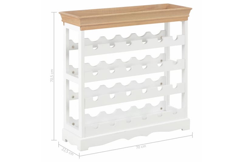 Vinskab 70 X 22,5 X 70,5 Cm Mdf Hvid - Hvid - Opbevaring - Hylder & Reoler - Opbevaringshylde - Vinstativ & vinhylde