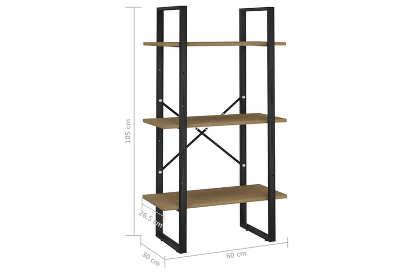 opbevaringsreol 60x30x105 cm massivt fyrretræ brun - Brun - Opbevaring - Hylder & Reoler - Bogreol