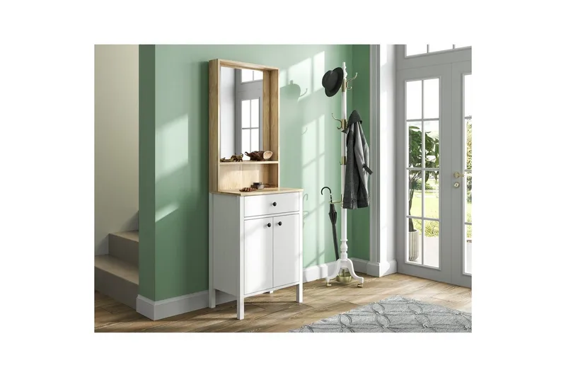 Orlan Fristående Hyllplan 190 cm - Natur/Hvid - Møbler - Entrémøbler - Møbelsæt til hall og entre