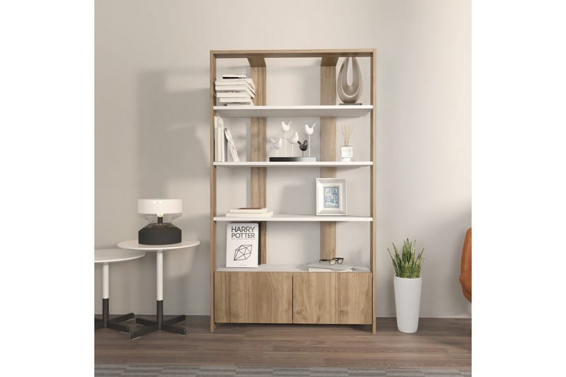 Ossin Reol 93,6 cm - Brun/Hvid - Opbevaring - Hylder & Reoler - Bogreol