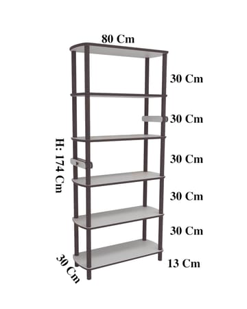 Pienk Høj Bogreol 80 cm i Eg - Brun - Opbevaring - Hylder & Reoler - Bogreol