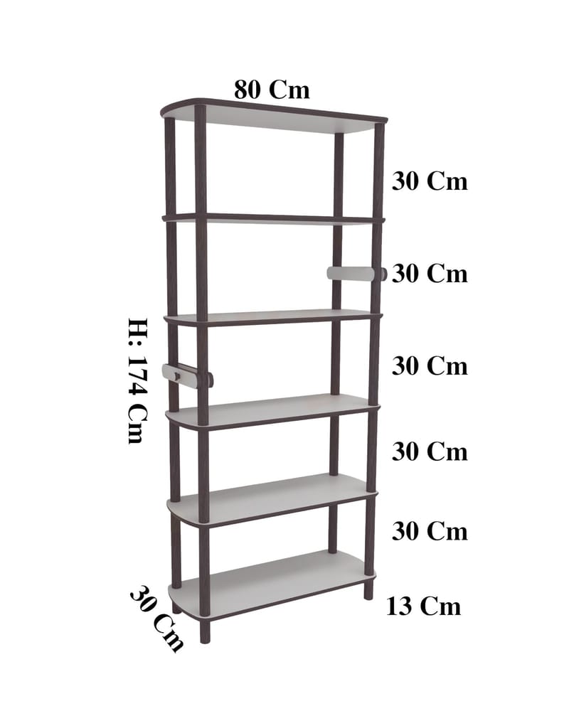 Pienk Høj Bogreol 80 cm i Eg - Brun - Opbevaring - Hylder & Reoler - Bogreol