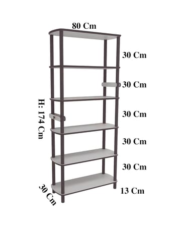 Pienk Høj Bogreol 80 cm i Eg og - Hvid|Brun - Opbevaring - Hylder & Reoler - Bogreol