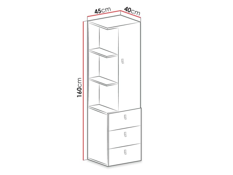 Planeta Bogreol 45 cm i Træ - Blå|Hvid - Opbevaring - Hylder & Reoler - Bogreol