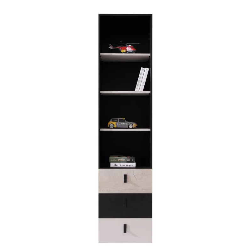 Planeta Bogreol 45 cm i Træ, Sort|Beige