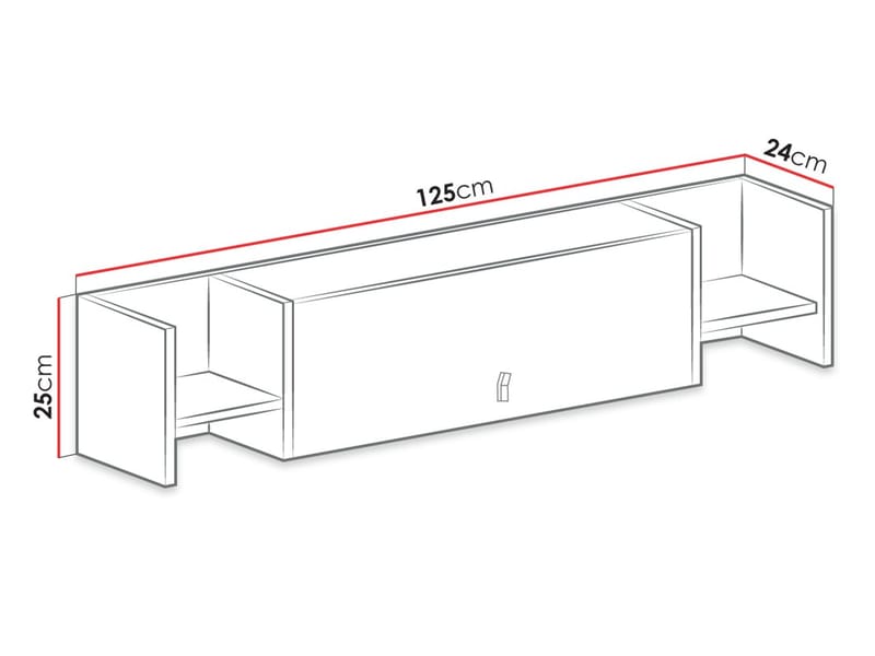 Planeta Væghylde 25 cm med Låge - Opbevaring - Hylder & Reoler - Væghylde & vægreol