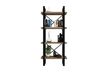 Puqa Bogreol 66 cm i Valnød - Brun - Opbevaring - Hylder & Reoler - Bogreol
