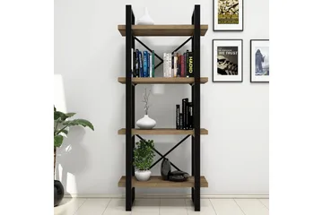 Puqa Bogreol 66 cm i Valnød - Brun - Opbevaring - Hylder & Reoler - Bogreol