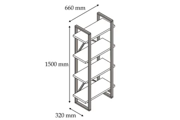 Puqa Bogreol 66 cm i Valnød - Brun - Opbevaring - Hylder & Reoler - Bogreol