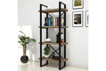 Puqa Bogreol 66 cm i Valnød - Brun - Opbevaring - Hylder & Reoler - Bogreol