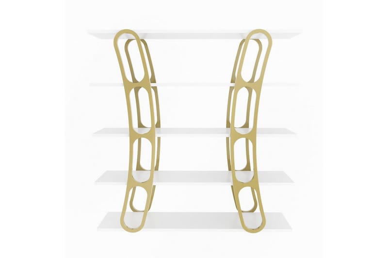 Quenla Reol 120 cm - Guld/Hvid - Opbevaring - Hylder & Reoler - Bogreol