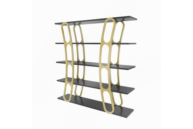 Quenla Reol 120 cm - Guld/Sort - Opbevaring - Hylder & Reoler - Bogreol