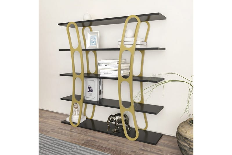 Quenla Reol 120 cm - Guld/Sort - Opbevaring - Hylder & Reoler - Bogreol