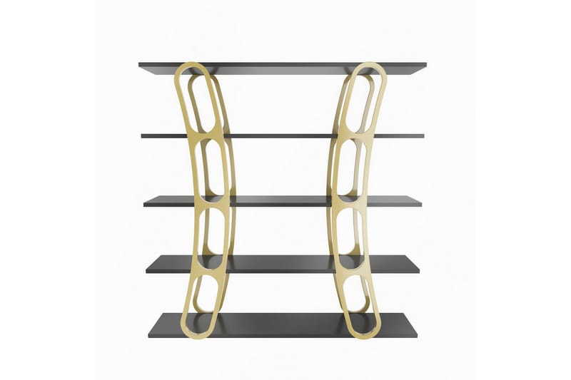 Quenla Reol 120 cm - Guld/Sort - Opbevaring - Hylder & Reoler - Bogreol