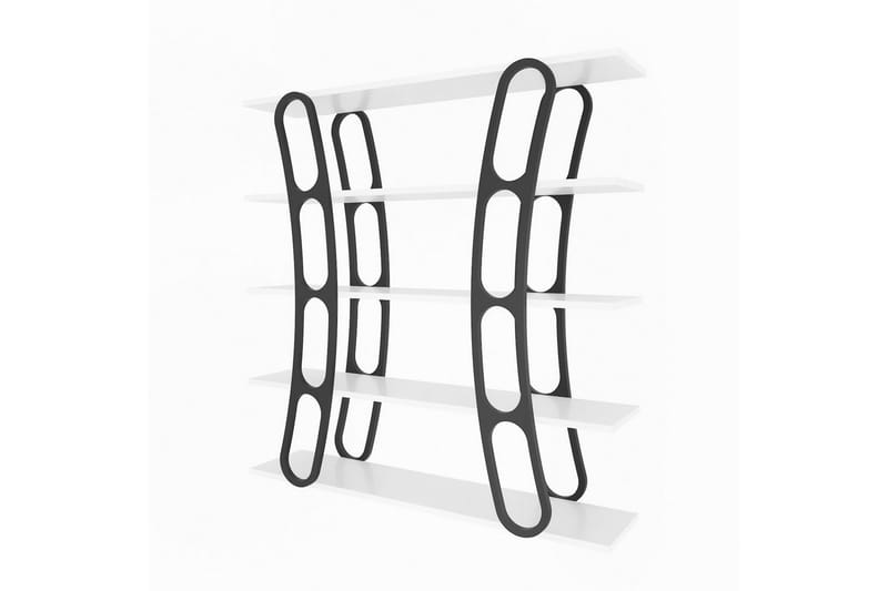 Quenla Reol 120 cm - Sort/Hvid - Opbevaring - Hylder & Reoler - Bogreol