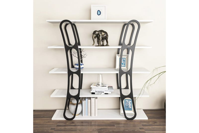 Quenla Reol 120 cm - Sort/Hvid - Opbevaring - Hylder & Reoler - Bogreol