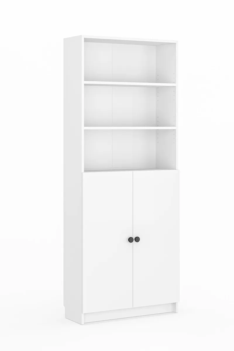 Reol Hanah Home Bili 5 hylder 2 låg (80 x 200 x 28 cm) hvid, undefined