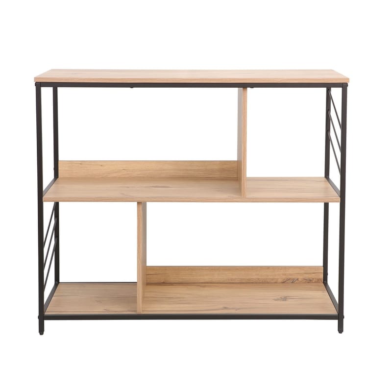 Reol HOME4YOU Dimitra 100x40x835 cm Rustik/Sort - lyst rustikt træ/sort - Opbevaring - Hylder & Reoler - Hylder & hyldeknægte