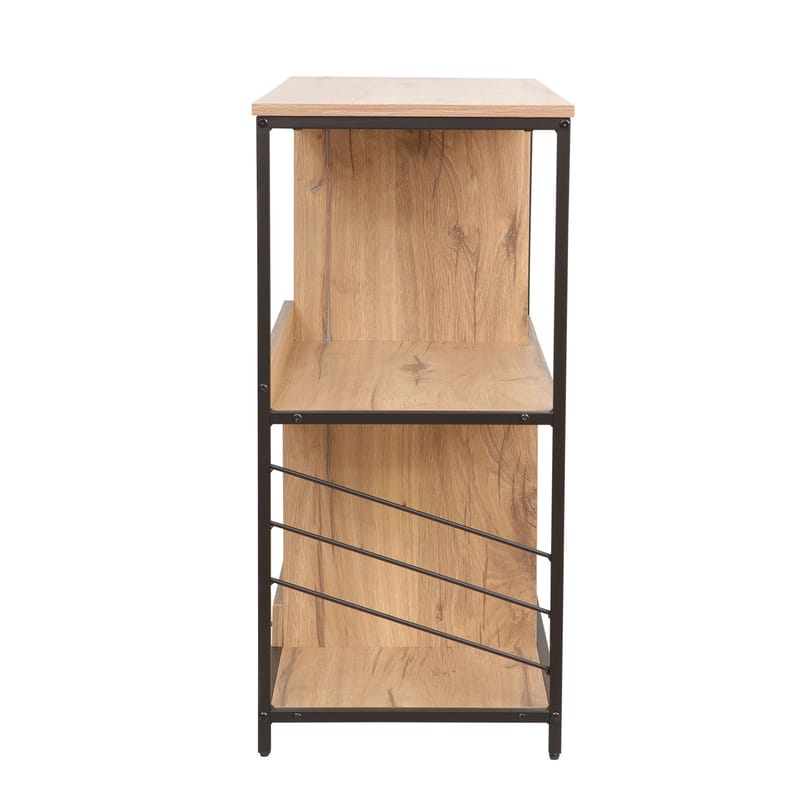 Reol HOME4YOU Dimitra 100x40x835 cm Rustik/Sort - lyst rustikt træ/sort - Opbevaring - Hylder & Reoler - Hylder & hyldeknægte