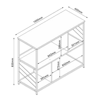 Reol HOME4YOU Dimitra 100x40x835 cm Rustik/Sort - lyst rustikt træ/sort - Opbevaring - Hylder & Reoler - Hylder & hyldeknægte