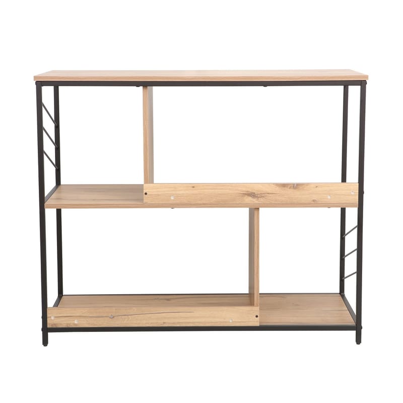 Reol HOME4YOU Dimitra 100x40x835 cm Rustik/Sort - lyst rustikt træ/sort - Opbevaring - Hylder & Reoler - Hylder & hyldeknægte