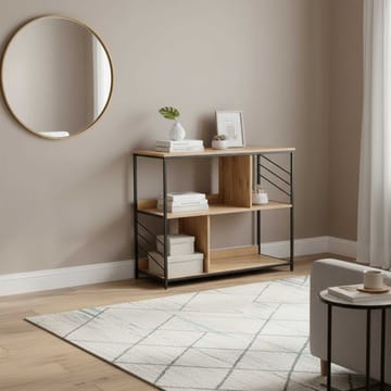 Reol HOME4YOU Dimitra 100x40x835 cm Rustik/Sort - lyst rustikt træ/sort - Opbevaring - Hylder & Reoler - Hylder & hyldeknægte