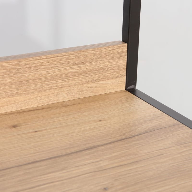 Reol HOME4YOU Dimitra 40x40x124 cm rustik/sort - lyst rustikt træ/sort - Opbevaring - Hylder & Reoler - Hylder & hyldeknægte