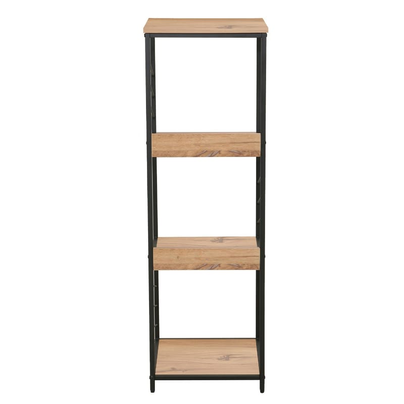 Reol HOME4YOU Dimitra 40x40x124 cm rustik/sort - lyst rustikt træ/sort - Opbevaring - Hylder & Reoler - Hylder & hyldeknægte