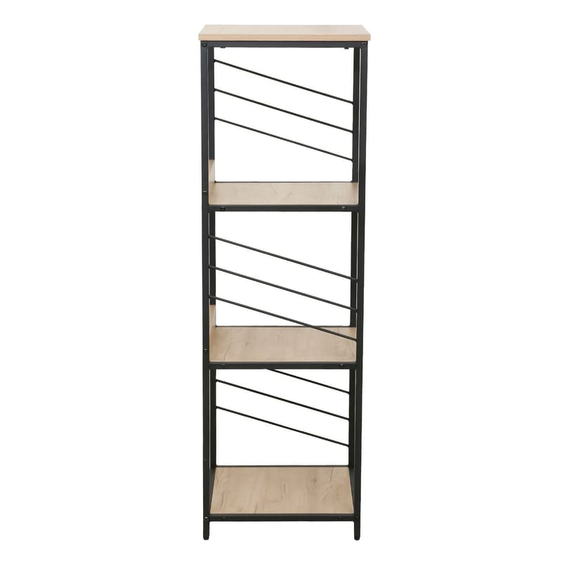 Reol HOME4YOU Dimitra 40x40x124 cm rustik/sort - lyst rustikt træ/sort - Opbevaring - Hylder & Reoler - Hylder & hyldeknægte