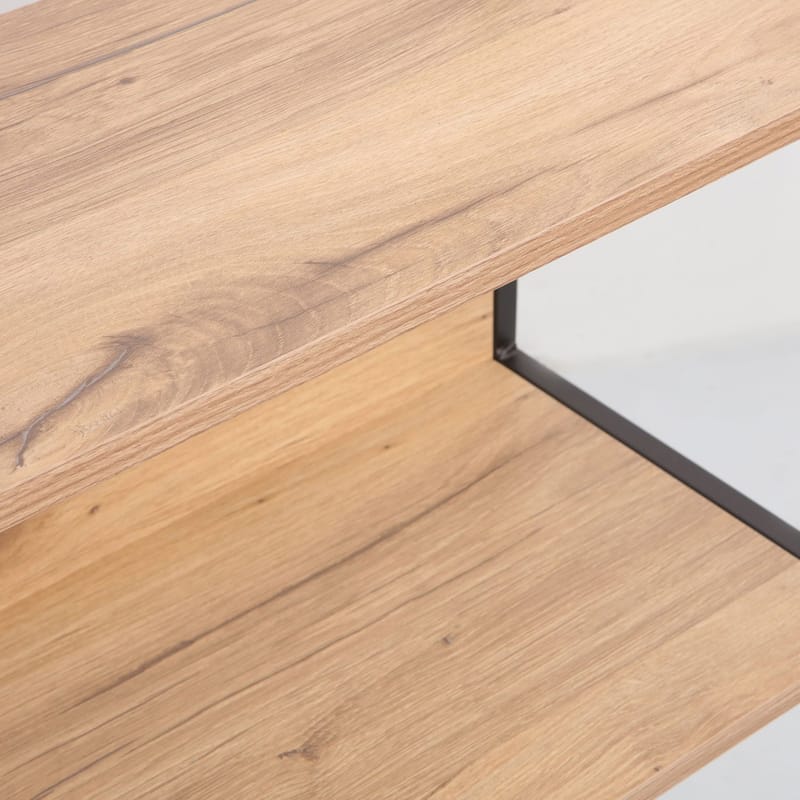 Reol HOME4YOU Dimitra 40x40x124 cm rustik/sort - lyst rustikt træ/sort - Opbevaring - Hylder & Reoler - Hylder & hyldeknægte