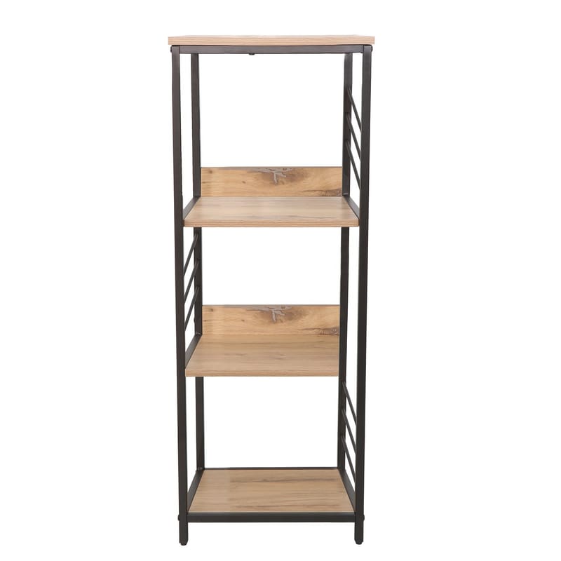 Reol HOME4YOU Dimitra 40x40x124 cm rustik/sort - lyst rustikt træ/sort - Opbevaring - Hylder & Reoler - Hylder & hyldeknægte