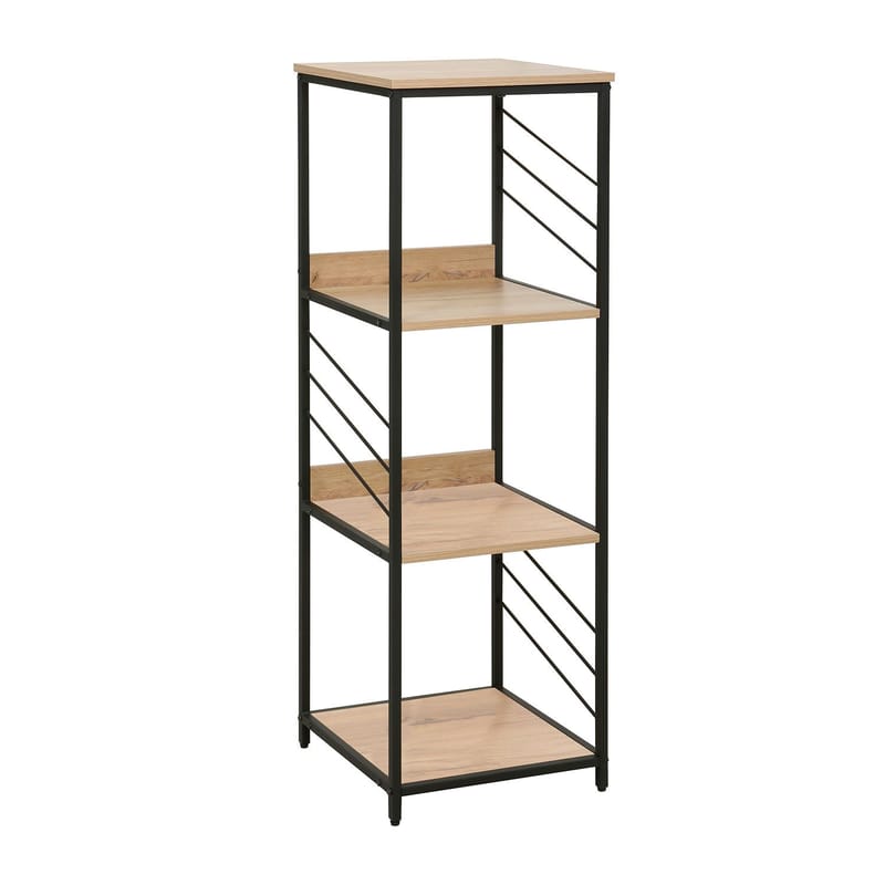 Reol HOME4YOU Dimitra 40x40x124 cm rustik/sort, lyst rustikt træ/sort