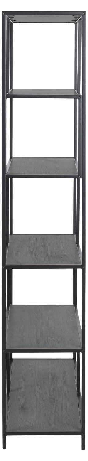 Reol HOME4YOU Seaford 114x35x185 cm Sort - Sort - Opbevaring - Hylder & Reoler - Bogreol