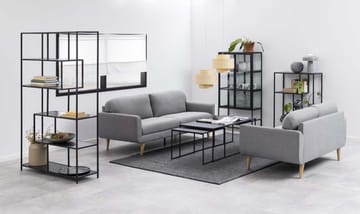 Reol HOME4YOU Seaford 114x35x185 cm Sort - Sort - Opbevaring - Hylder & Reoler - Bogreol