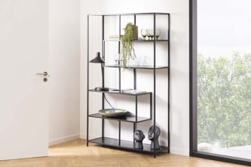 Reol HOME4YOU Seaford 114x35x185 cm Sort - Sort - Opbevaring - Hylder & Reoler - Bogreol