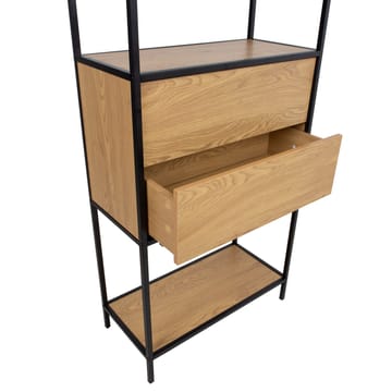 Reol med en skuffe HOME4YOU 64x30x178 cm ask/sort - ask/sort - Opbevaring - Hylder & Reoler - Hylder & hyldeknægte