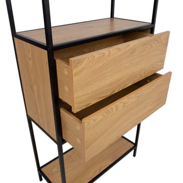 Reol med en skuffe HOME4YOU 64x30x178 cm ask/sort - ask/sort - Opbevaring - Hylder & Reoler - Hylder & hyldeknægte