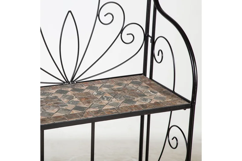 Reol MOSAIC 60x30xH128cm 3-lag Mørkegrå/ brun - Havemøbler - Øvrigt havetilbehør - Tilbehør udendørs - Blomstereoler