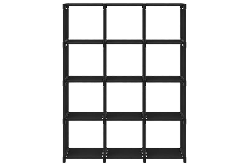 Displayreol Med 12 Kubeformede Rum 103x30x141 cm Stof Sort - Opbevaring - Hylder & Reoler - Reolsystem