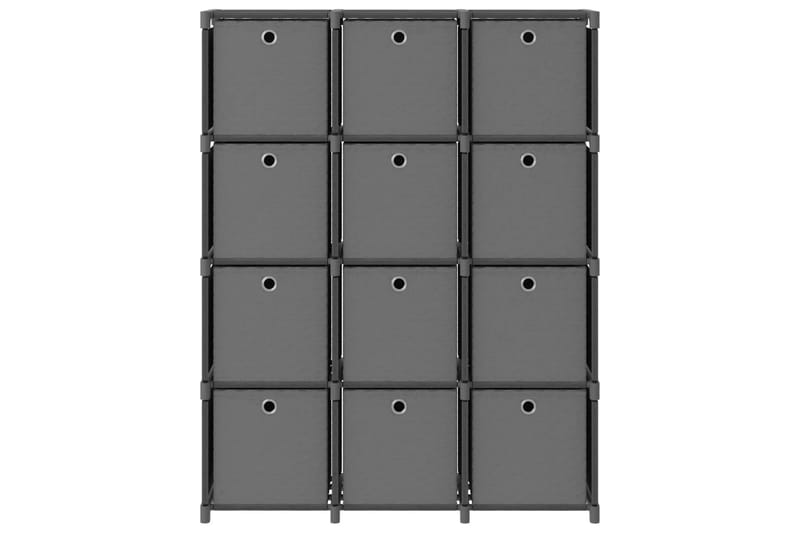 Displayreol Med 12 Rum Og Kasser 103x30x141 cm Stof Grå - Opbevaring - Hylder & Reoler - Reolsystem