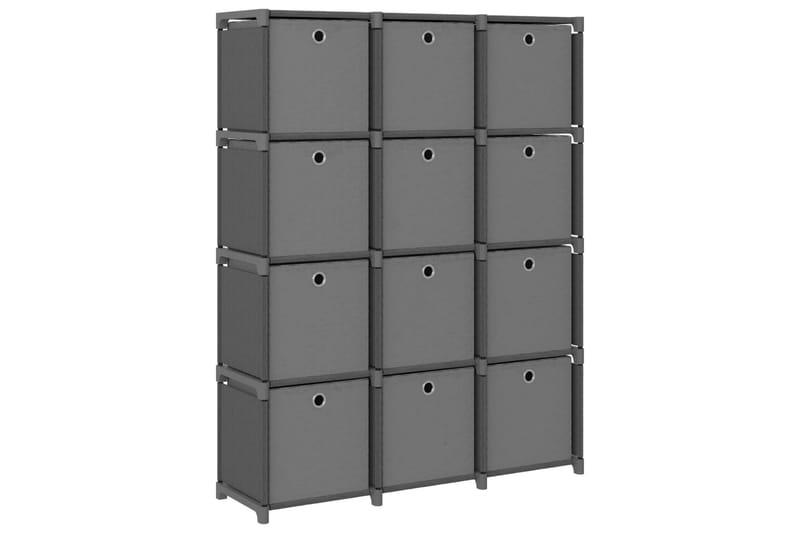 Displayreol Med 12 Rum Og Kasser 103x30x141 cm Stof Grå - Opbevaring - Hylder & Reoler - Reolsystem