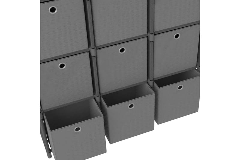 Displayreol Med 12 Rum Og Kasser 103x30x141 cm Stof Grå - Opbevaring - Hylder & Reoler - Reolsystem