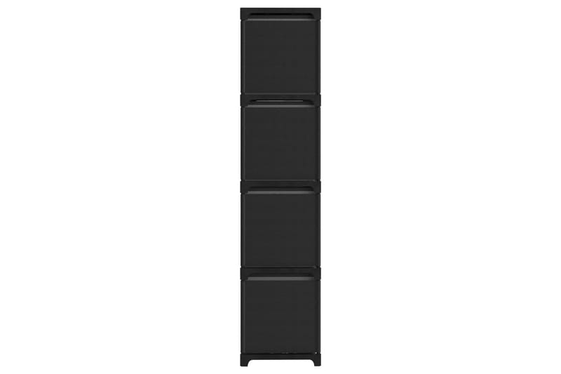 Displayreol Med 12 Rum Og Kasser 103x30x141 cm Stof Sort - Opbevaring - Hylder & Reoler - Reolsystem